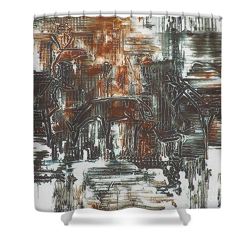 Deer Shower Curtain featuring the painting Deer by Amy Stielstra
