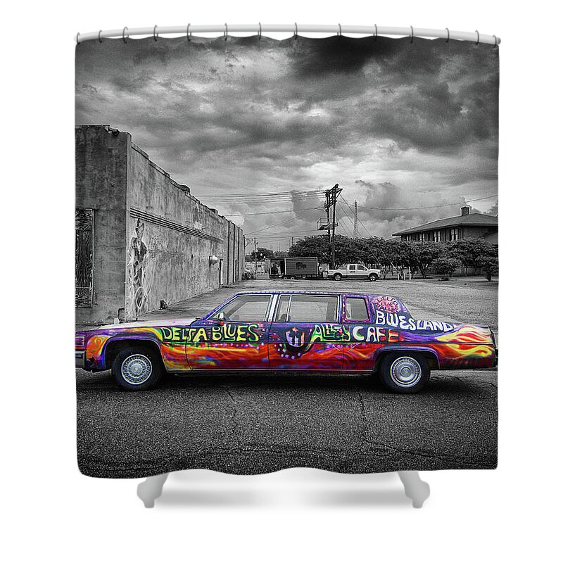 Clarsdale Shower Curtain featuring the photograph Delta Blues Limo by Jim Mathis
