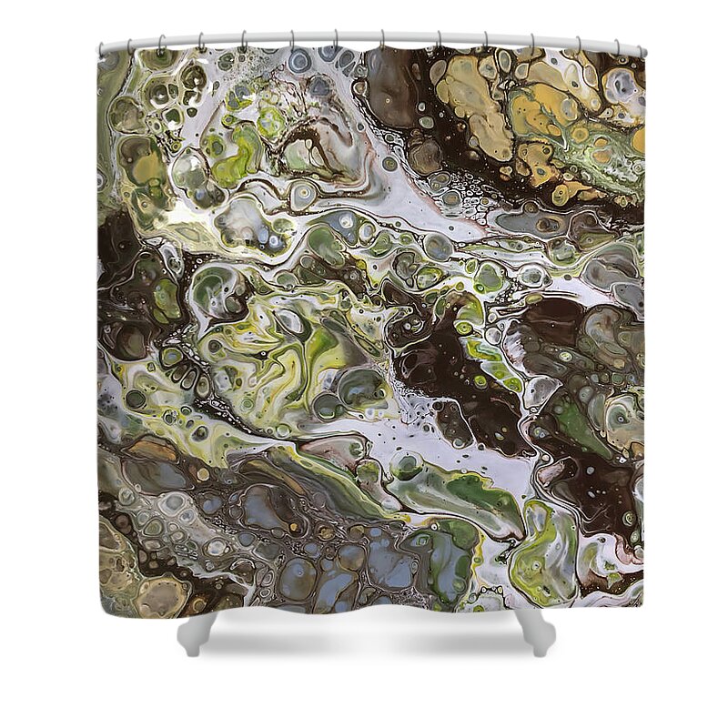 Acrylic Shower Curtain featuring the painting Desert Arroyo 2 by Teresa Wilson