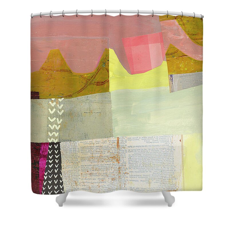 Abstract Art Shower Curtain featuring the painting Desert Dream #6 by Jane Davies