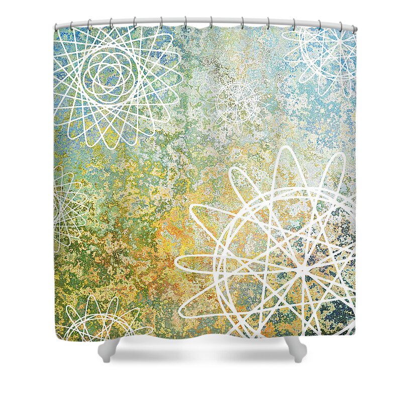 Graphic Shower Curtain featuring the digital art Design 135 by Lucie Dumas