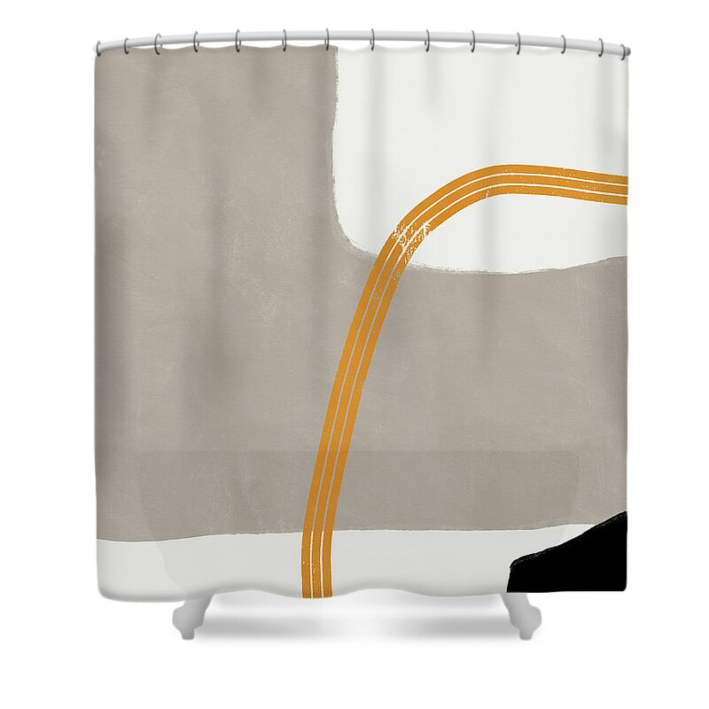 Modern Shower Curtain featuring the mixed media Destination 4- Art by Linda Woods by Linda Woods