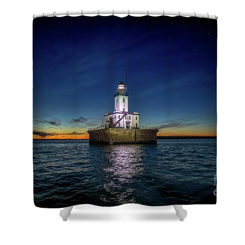 Lighthouse Shower Curtain featuring the photograph Detour Lighthouse -5679 by Norris Seward