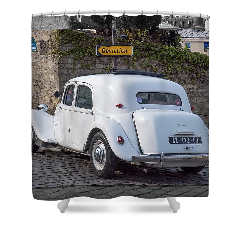 Citroën Shower Curtain featuring the photograph Deviated Citroen by Jessica Levant