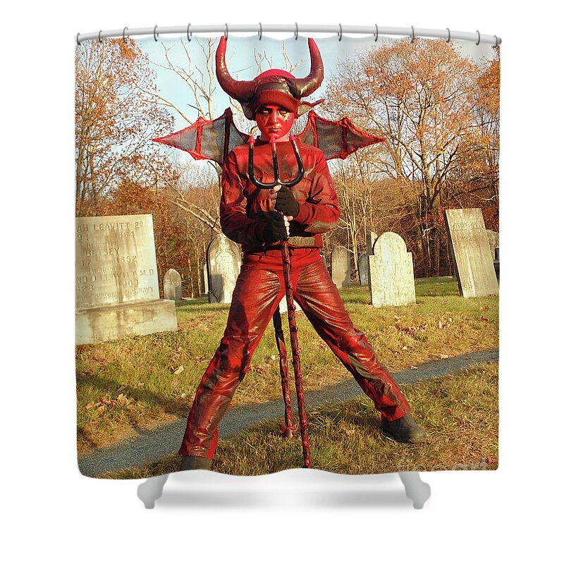 Halloween Shower Curtain featuring the photograph Devil Costume 2 by Amy E Fraser