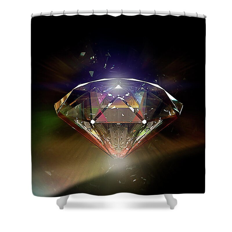 Black Background Shower Curtain featuring the photograph Diamond 02 by Mina De La O
