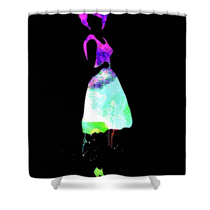  Shower Curtain featuring the mixed media Diana Watercolor II by Naxart Studio