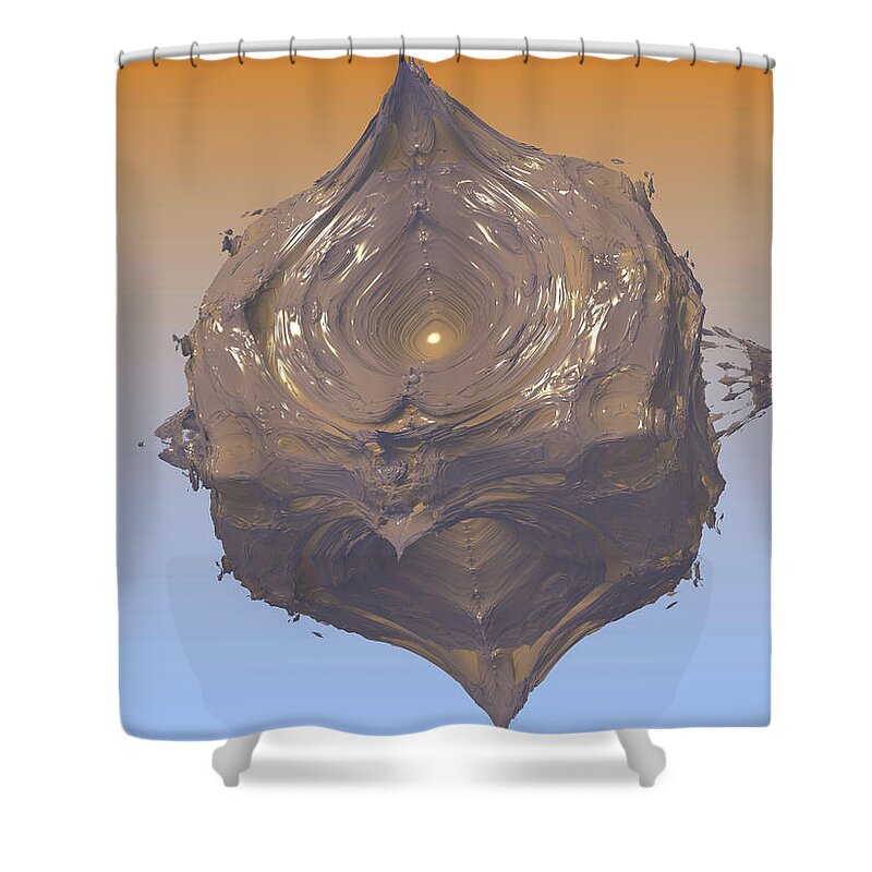 Diatom Shower Curtain featuring the digital art Diatom no. 3 by Bernie Sirelson