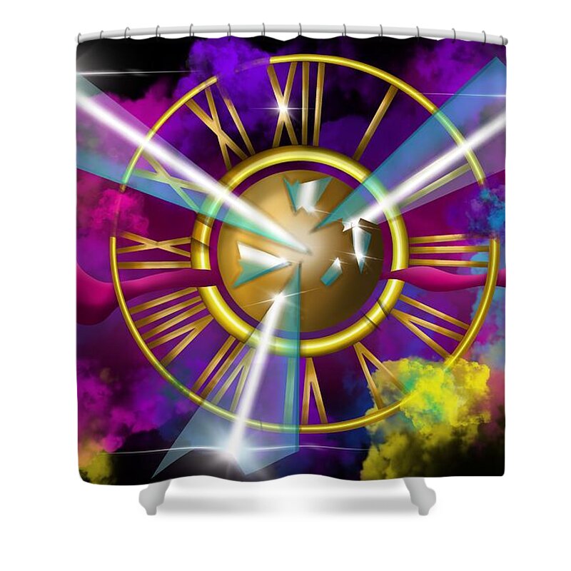 Colorful Shower Curtain featuring the painting Die Zeitreise - The Time Travel by Patricia Piotrak