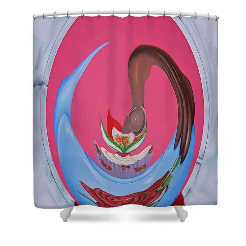 Tea Shower Curtain featuring the digital art Digital I High Tea by James Lavott