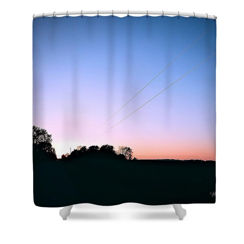 Sunset Shower Curtain featuring the photograph Disappearing Lines by Wild Thing