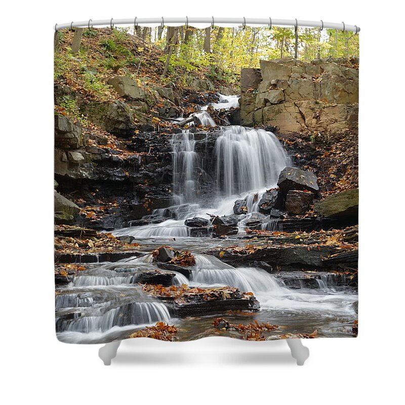 Waterfall Shower Curtain featuring the photograph Dividend Falls II by Patricia Caron