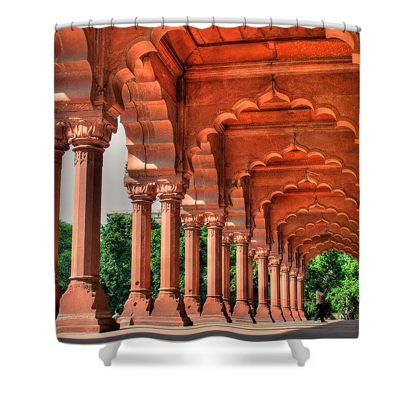 Arch Shower Curtain featuring the photograph Diwan-i-aam, Red Fort, Delhi by Mukul Banerjee Photography