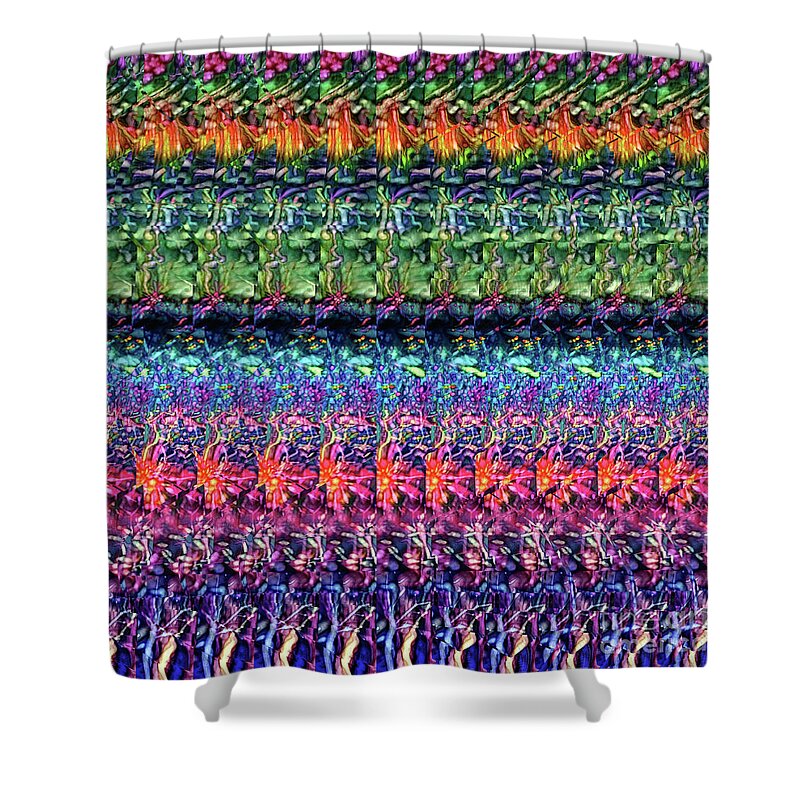 Autostereogram Shower Curtain featuring the digital art DNA Autostereogram Qualias Reef 2 by Russell Kightley