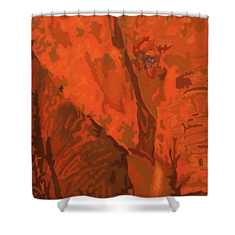 Elephant Shower Curtain featuring the painting Do You See Me? by Cheryl Bowman