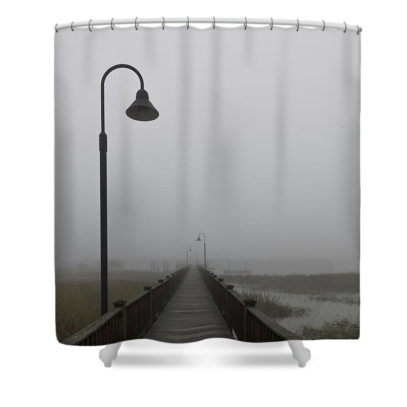 Fog Shower Curtain featuring the photograph Dockside Southern Fog by Dale Powell