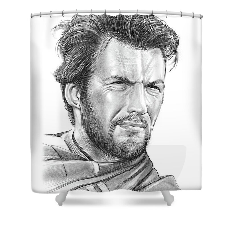 Westerns Shower Curtain featuring the drawing Dollars by Greg Joens