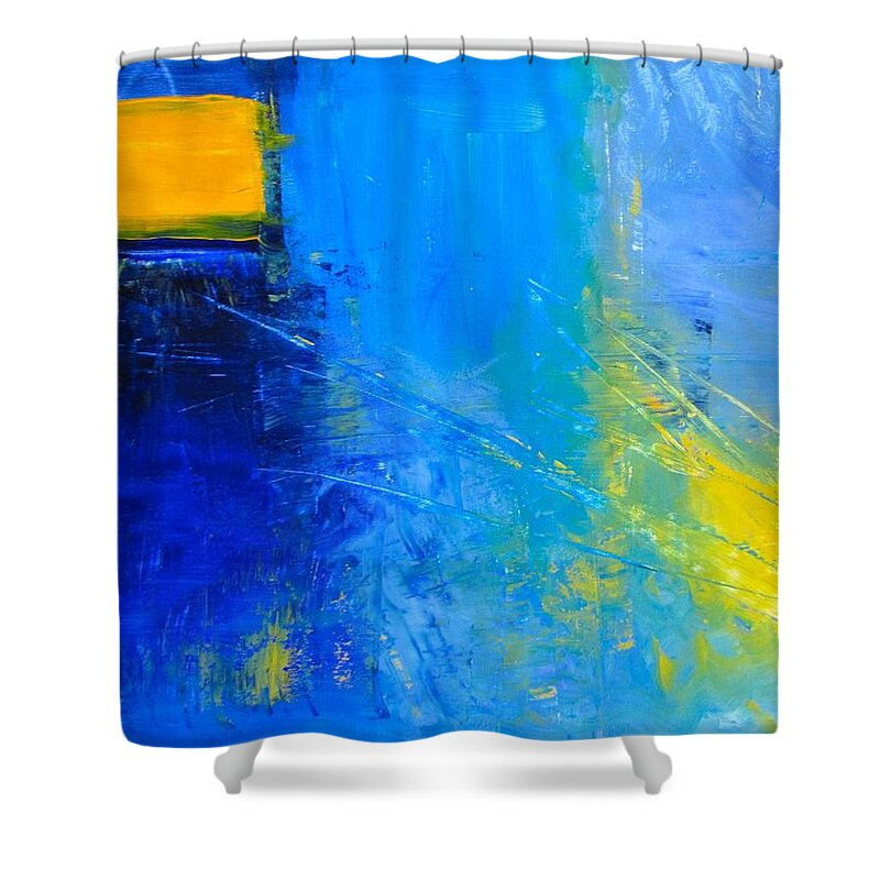 Square Shower Curtain featuring the painting Don't Box me in by Barbara O'Toole