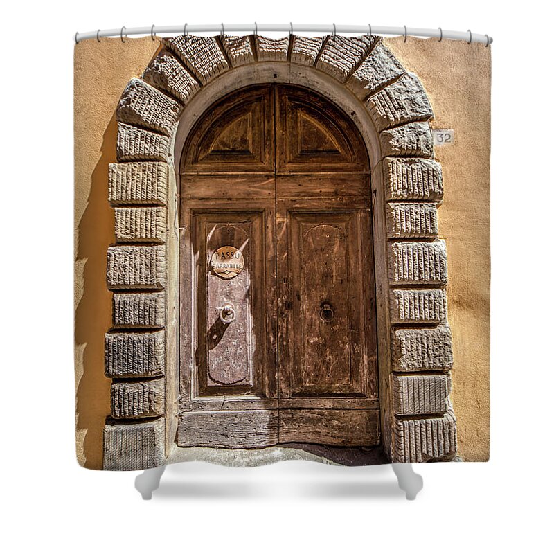 Tuscany Shower Curtain featuring the photograph Door Thirty Two of Tuscany by David Letts