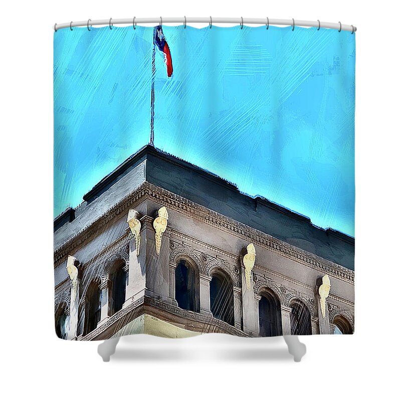 Architecture Shower Curtain featuring the photograph Downtown Galveston Architecture II by GW Mireles