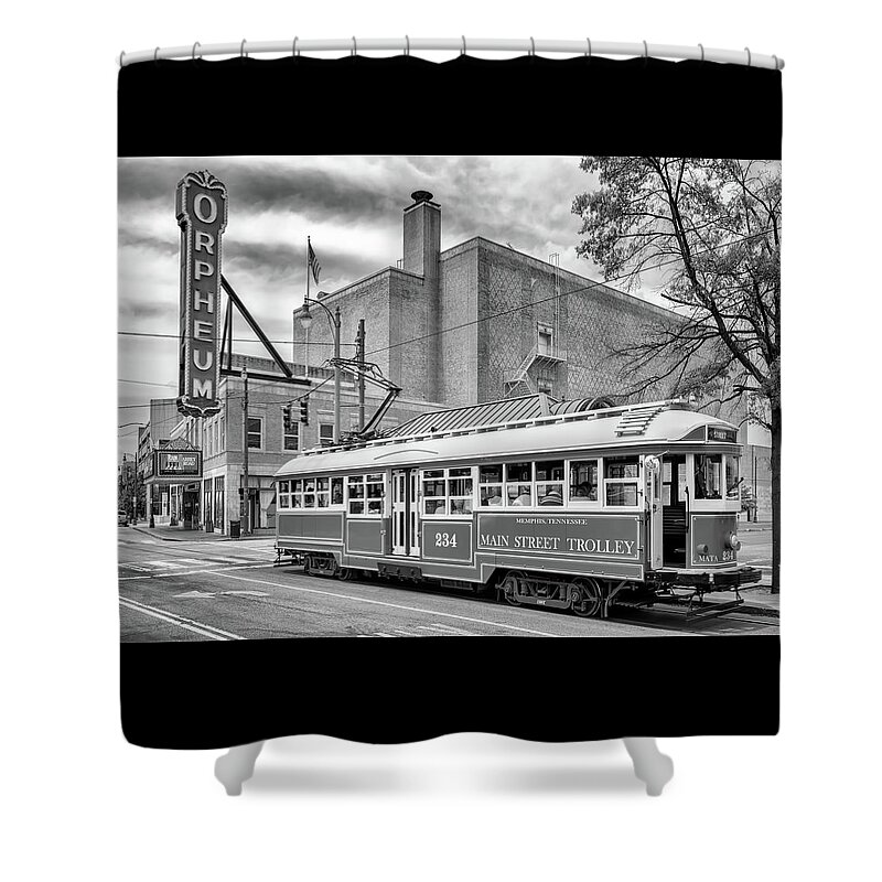 Memphis Shower Curtain featuring the photograph Downtown Memphis - Black and White by Susan Rissi Tregoning