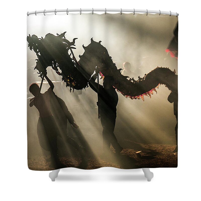 Chinese Culture Shower Curtain featuring the photograph Dragon Bombing Festival by Ivan