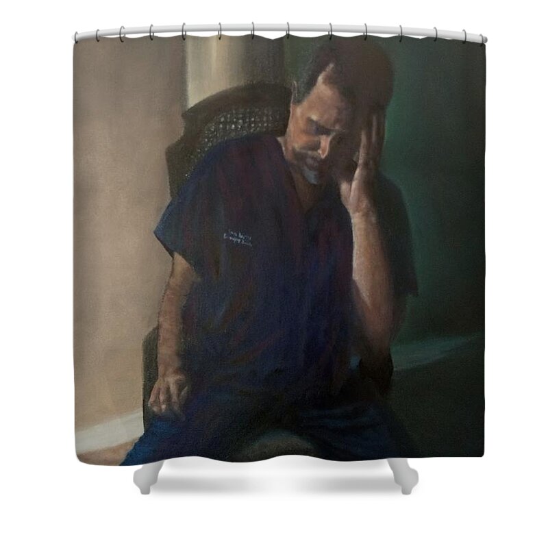 Fne Art Shower Curtain featuring the painting Drained by Kevin Daly