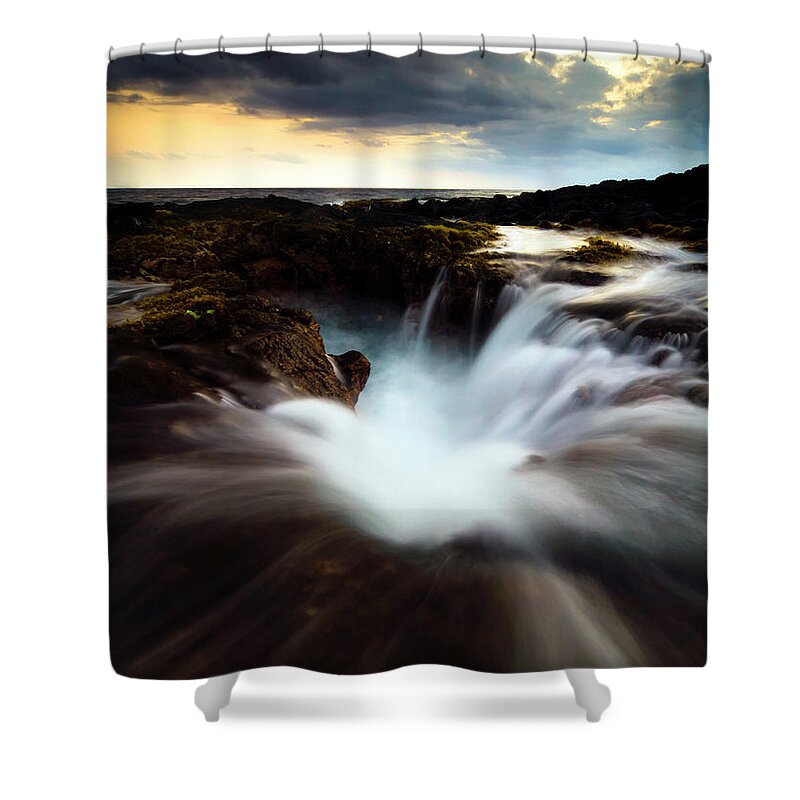 Kona Shower Curtain featuring the photograph Dramatic Blow Hole by Christopher Johnson