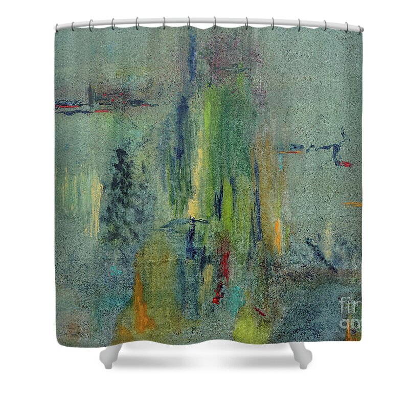 Abstract Shower Curtain featuring the painting Dreaming #1 by Karen Fleschler