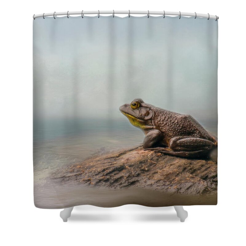 Frog Shower Curtain featuring the photograph Dreaming by Cathy Kovarik