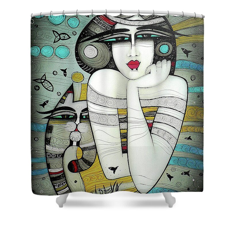 Albena Shower Curtain featuring the painting Dreamings by Albena Vatcheva