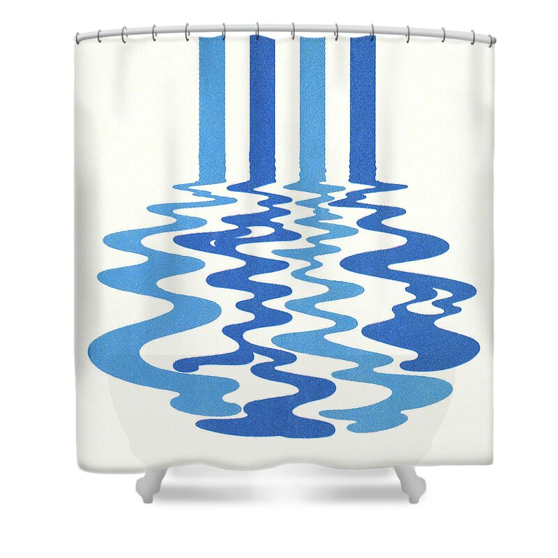 Background Shower Curtain featuring the drawing Dribbles of Blue Colors by CSA Images