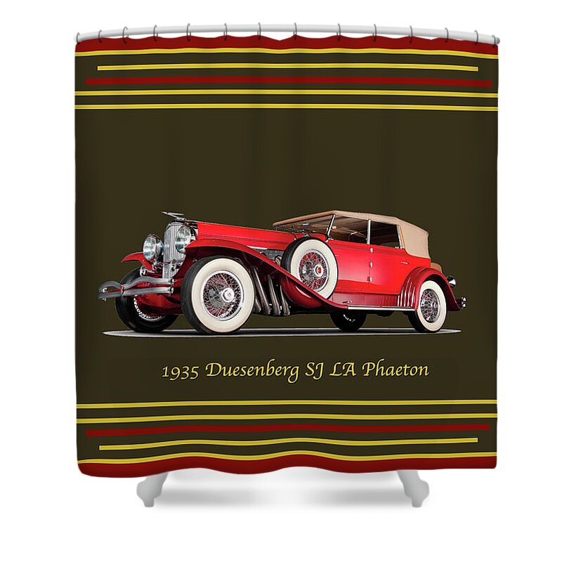 Duesenberg Shower Curtain featuring the digital art Duesenberg 1935 by Chuck Staley