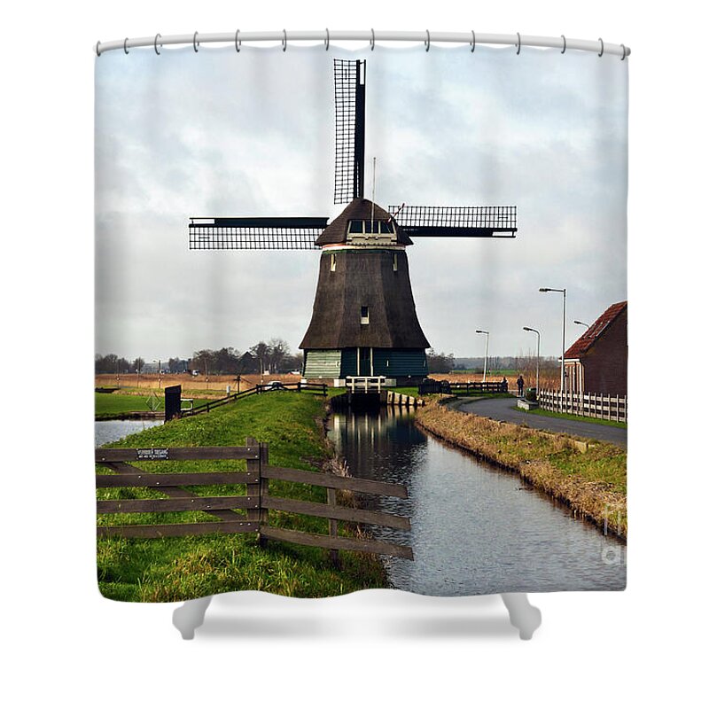Dutch Wind Mill Shower Curtain featuring the photograph Dutch Wind Mill Sound by Silva Wischeropp