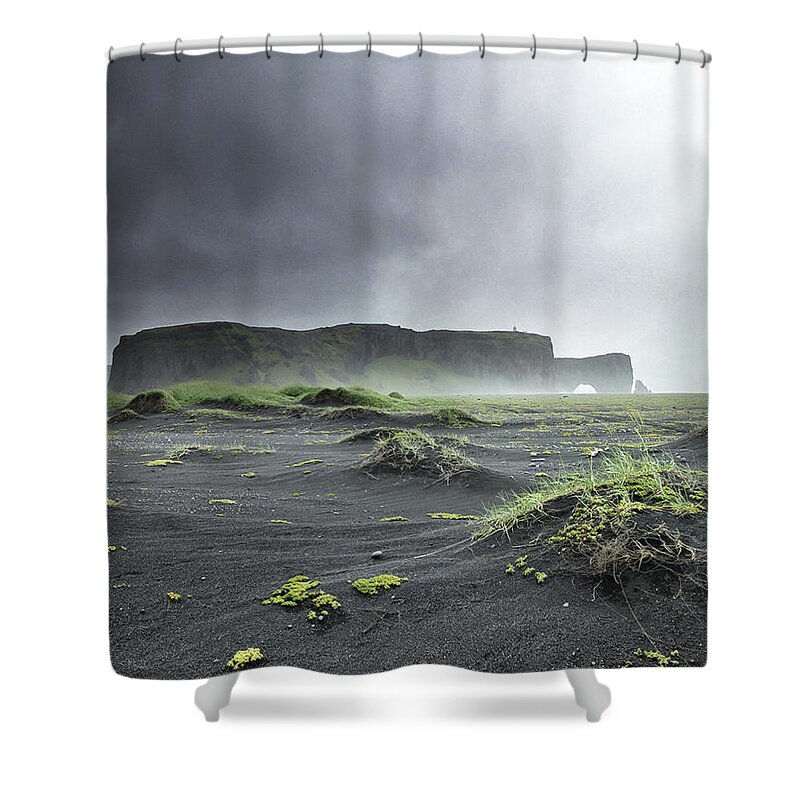 Scenics Shower Curtain featuring the photograph Dyrhólaey by Sverrir Thorolfsson Iceland