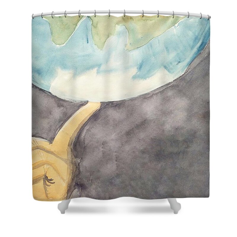Finger Shower Curtain featuring the painting Earth by Keshava Shukla