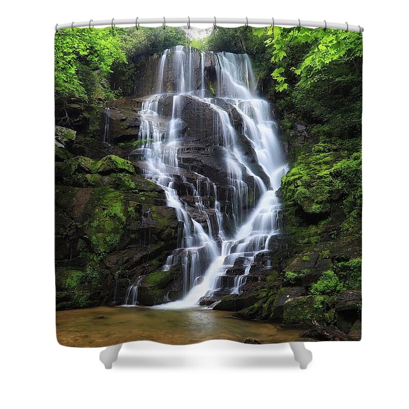 Eastatoe Falls Shower Curtain featuring the photograph Eastatoe Falls by Chris Berrier