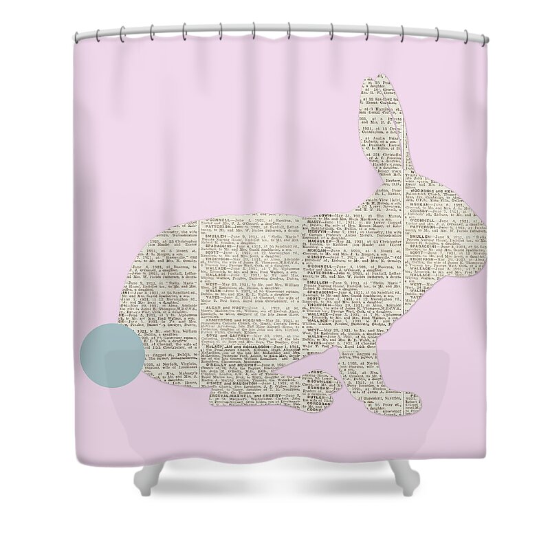 Easter Shower Curtain featuring the digital art Easter Bunny Silhouette II by Sd Graphics Studio