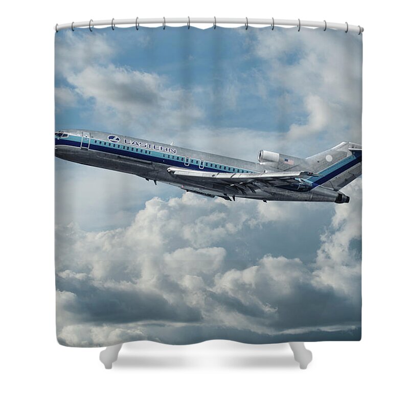 Eastern Airlines Shower Curtain featuring the photograph Eastern Airlines Boeing 727 by Erik Simonsen