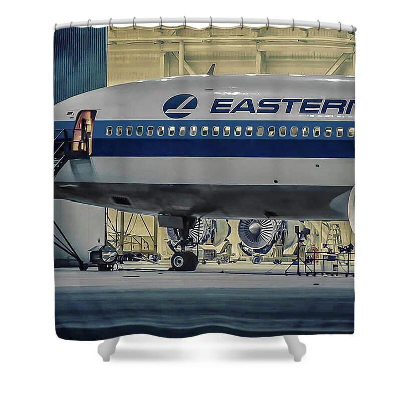 Eastern Airlines Shower Curtain featuring the photograph Night Moves - Eastern Airlines L-1011 TriStar by Erik Simonsen