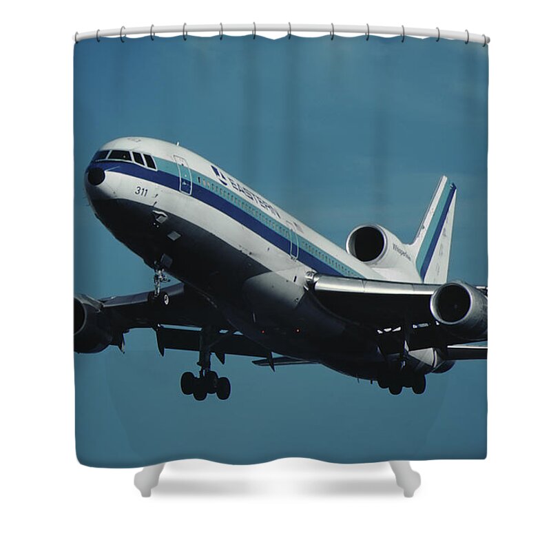 Eastern Airlines Shower Curtain featuring the photograph Eastern L-1011 TriStar Whisperliner by Erik Simonsen