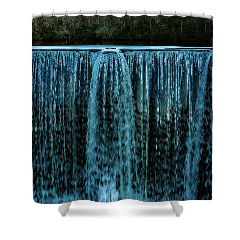 Steve Bunch Shower Curtain featuring the photograph Edge of the Waterfall by Steve Bunch