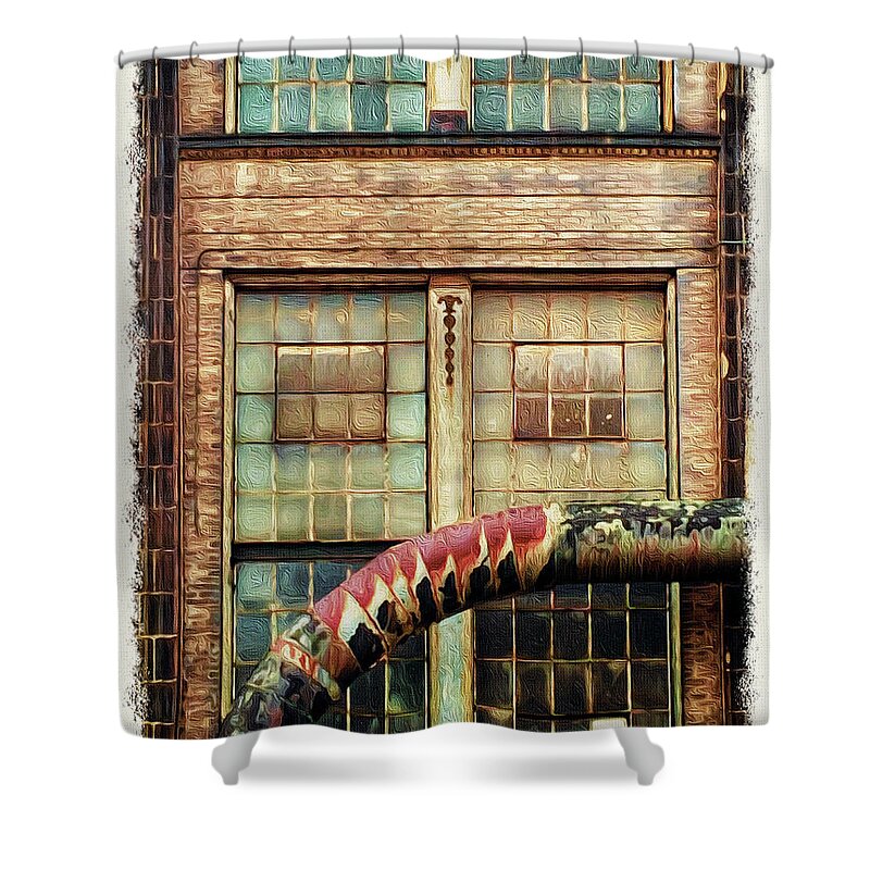 Warehouse Shower Curtain featuring the photograph Ediface by Peggy Dietz