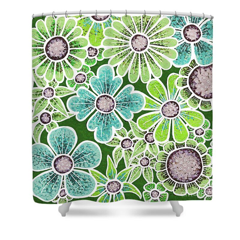 Floral Shower Curtain featuring the painting Efflorescent 9 V2 by Amy E Fraser