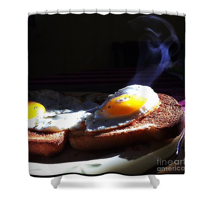 Food Shower Curtain featuring the photograph Eggstreamly Hot by Frank J Casella