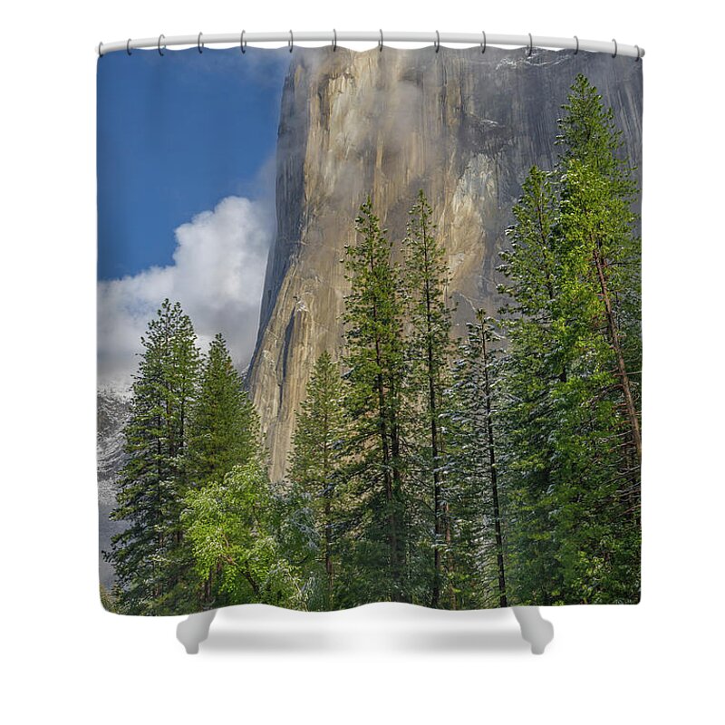 Jeff Foott Shower Curtain featuring the photograph El Capitan In The Mist by Jeff Foott
