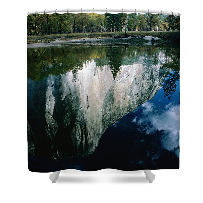 California Shower Curtain featuring the photograph El Capitan Reflected In The Merced by John Elk Iii