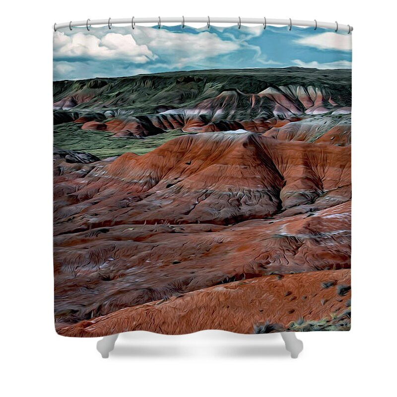 Painted Desert Shower Curtain featuring the photograph El Desierto Pintado by Hans Brakob