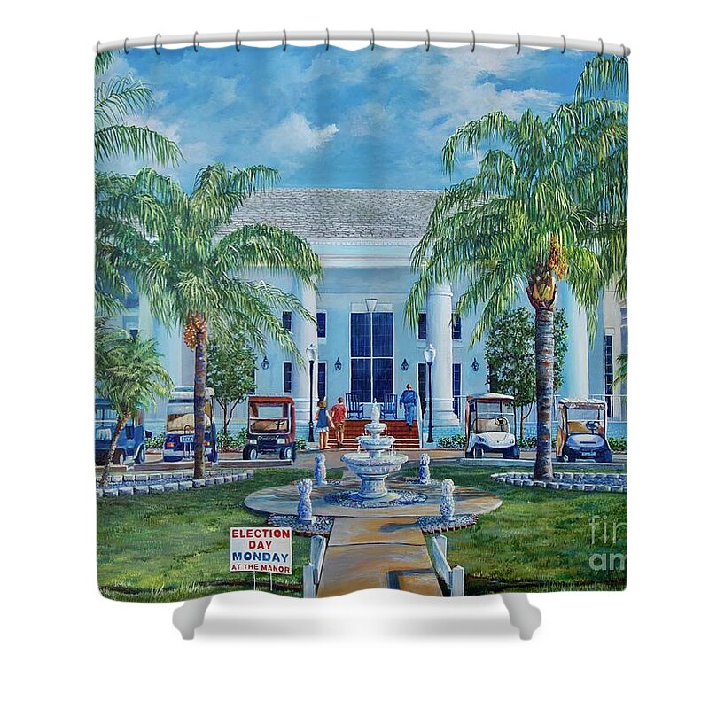Symbolism Shower Curtain featuring the painting Election Day by AnnaJo Vahle