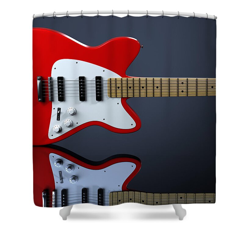 Rock Music Shower Curtain featuring the photograph Electric Guitar by Mevans